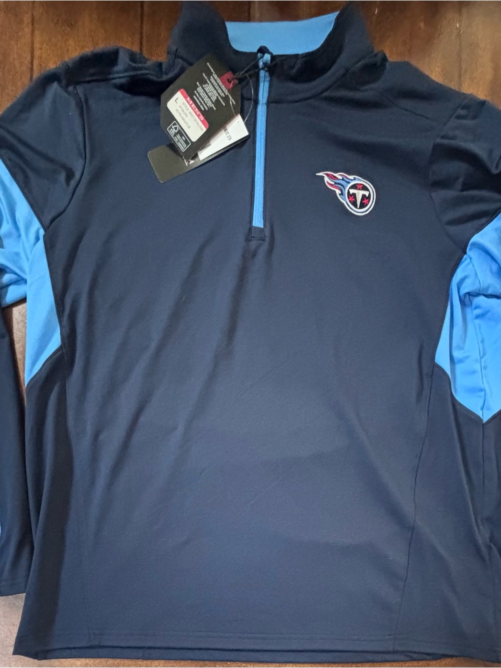 Tennessee Titans 1/4 Zip Pullover Blue Long Sleeve Adult Size Large NWT